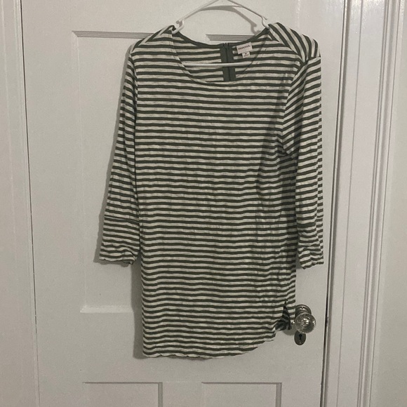 Merona green and white striped shirt - Picture 1 of 5